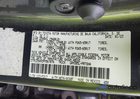 2023 Toyota Tacoma Trd Sport из США, поврежденный, VIN 3TMCZ5AN3PM567076